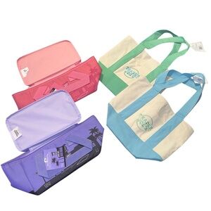 NWT Trader Joe’s Mini Cooler & Mini Tote Bag Set of 4 Pastel Limited Edition